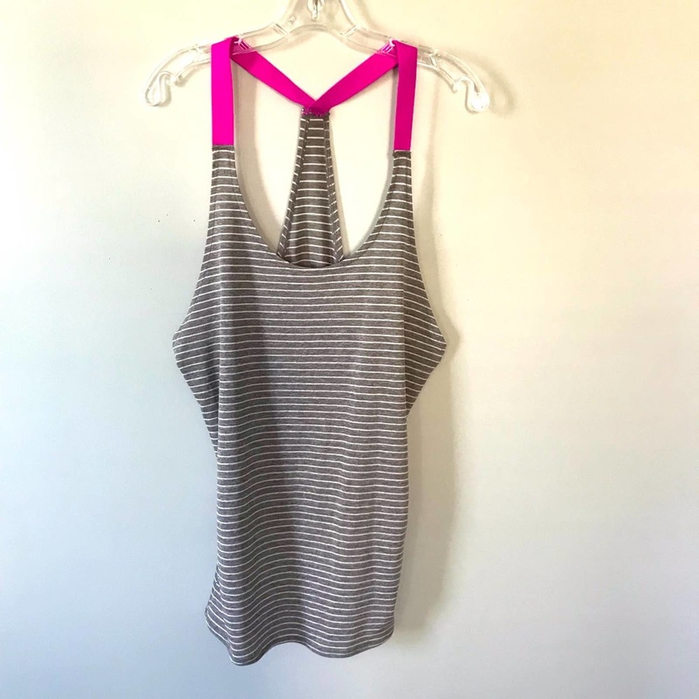 Nike Tank Top Medium Grey White Stripes